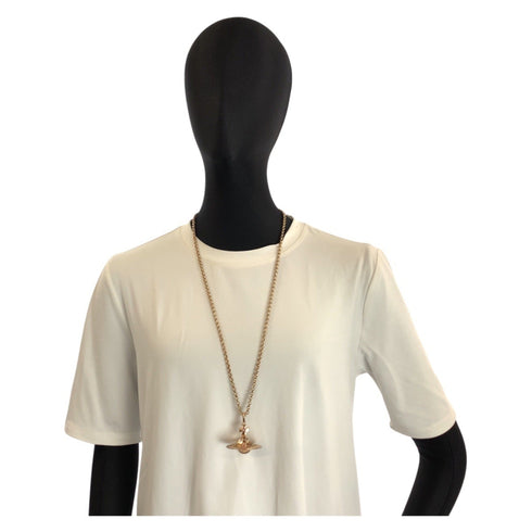 Pendant Necklace Pink Gold Metal