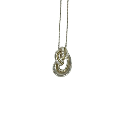 Pendant Necklace Sterling Silver and 18K Yellow Gold