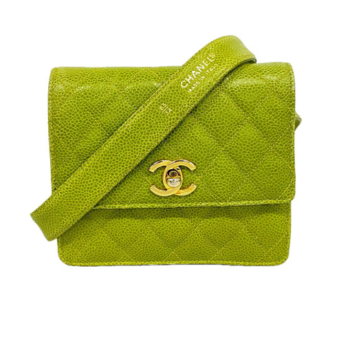 Vintage Flap Belt Bag Quilted Caviar Mini
