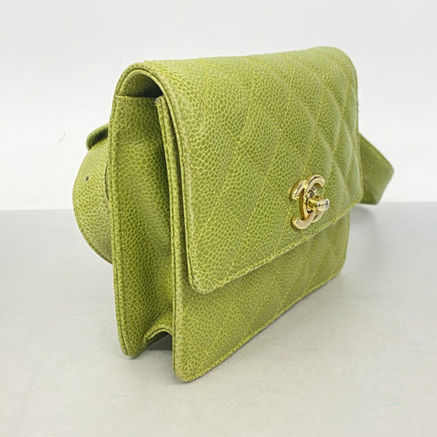 Vintage Flap Belt Bag Quilted Caviar Mini