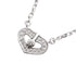 C Heart Pendant Necklace 18K White Gold with Diamonds