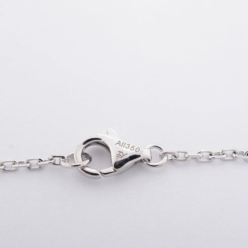C Heart Pendant Necklace 18K White Gold with Diamonds