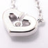 C Heart Pendant Necklace 18K White Gold with Diamonds