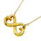 Double Loving Heart Pendant Necklace 18K Yellow Gold