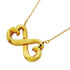 Double Loving Heart Pendant Necklace 18K Yellow Gold