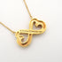 Double Loving Heart Pendant Necklace 18K Yellow Gold