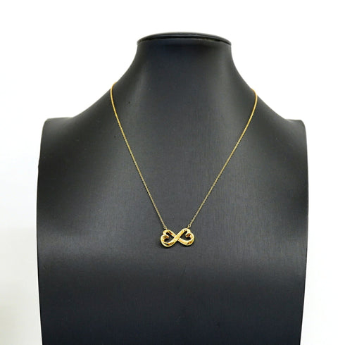 Double Loving Heart Pendant Necklace 18K Yellow Gold