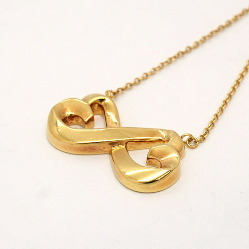 Double Loving Heart Pendant Necklace 18K Yellow Gold