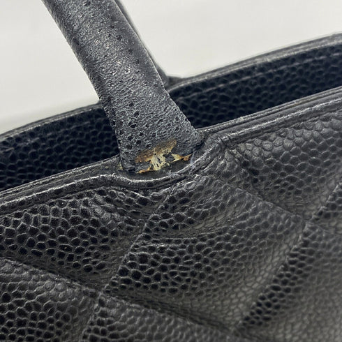 Medallion Tote Quilted Caviar