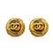 CC Logo Circle Clip-On Earrings Metal Gold-Tone Metal