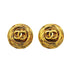 CC Logo Circle Clip-On Earrings Metal Gold-Tone Metal