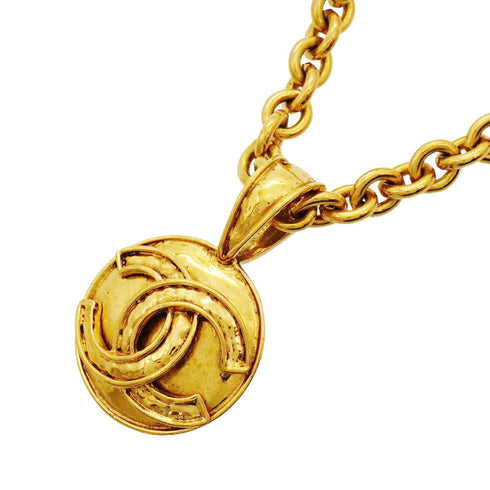 CC Logo Circle Pendant Necklace Metal