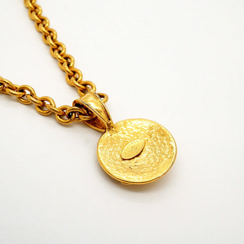 CC Logo Circle Pendant Necklace Metal