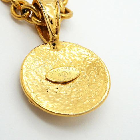 CC Logo Circle Pendant Necklace Metal