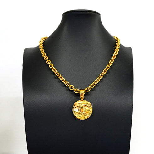 CC Logo Circle Pendant Necklace Metal