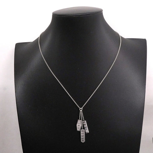 1837 Element Triple Tag Pendant Necklace Sterling Silver
