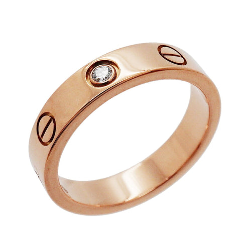 Love Ring 18K Rose Gold Mini with Diamond