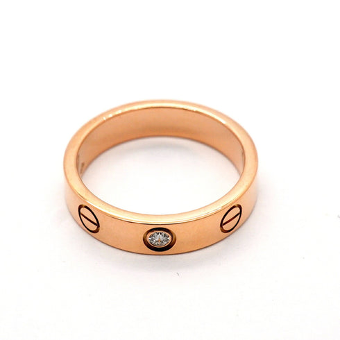 Love Ring 18K Rose Gold Mini with Diamond
