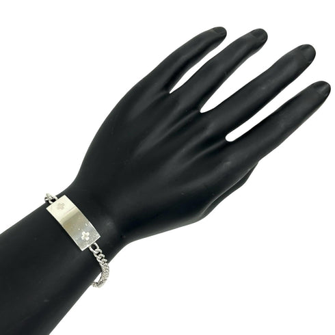 Medical ID Plate Bracelet Sterling Silver