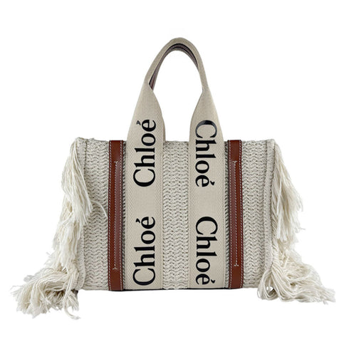 Woody Tote Canvas with Leather Small
