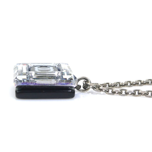 CC Logo Pendant Necklace Silver-Tone Metal