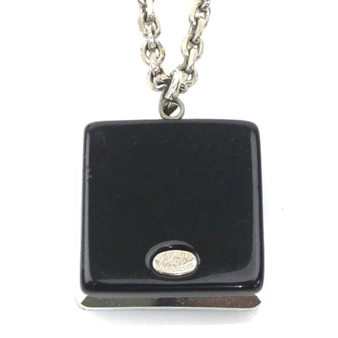 CC Logo Pendant Necklace Silver-Tone Metal