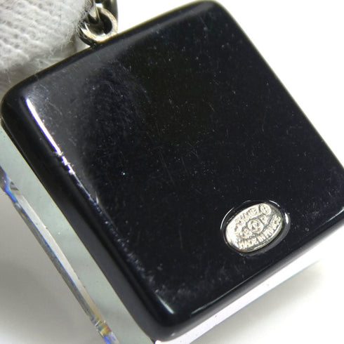 CC Logo Pendant Necklace Silver-Tone Metal