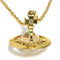 Pendant Necklace Glass and Metal Gold
