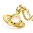Pendant Necklace Glass and Metal Gold