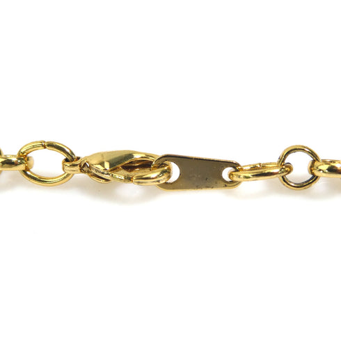 Pendant Necklace Glass and Metal Gold