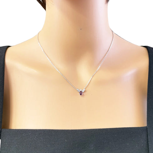 Attrape-Moi Pendant Necklace 18K White Gold with Amethyst and Diamond