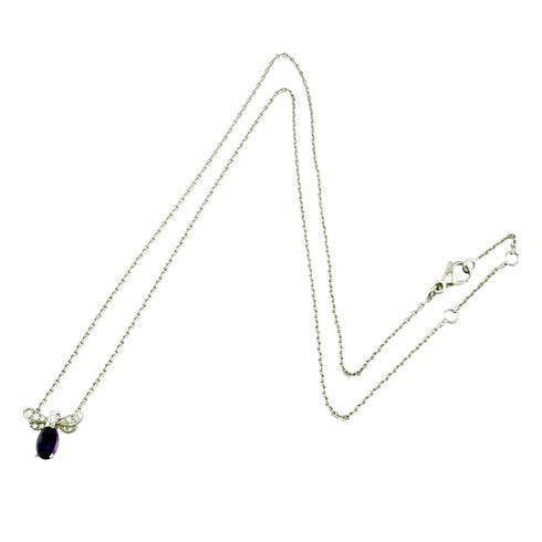Attrape-Moi Pendant Necklace 18K White Gold with Amethyst and Diamond