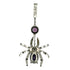 Brooch 18K White Gold with Amethyst and Pink Sapphire Spider Design