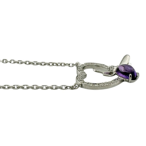 Attrape-Moi Pendant Necklace 18K White Gold with Amethyst and Diamond