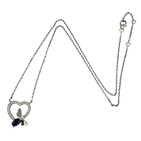 Attrape-Moi Pendant Necklace 18K White Gold with Amethyst and Diamond