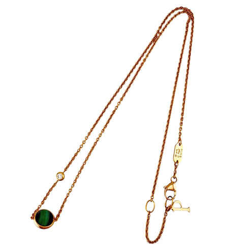 Possession Pendant Necklace 18K Rose Gold with Malachite and Diamond