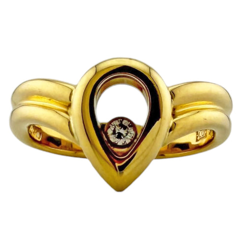 Band Ring 18K Yellow Gold and Diamond