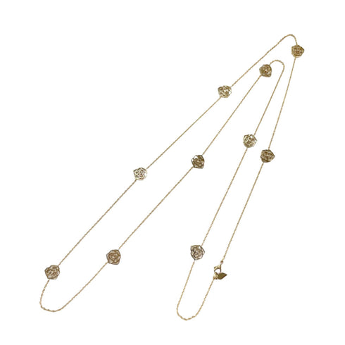 Pendant Necklace 18K Yellow Gold With 10 Diamonds Rose Design