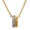 Quatre Radiant Pendant Necklace 18K White Gold and 18K Yellow Gold Mini