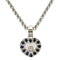 Pendant Necklace 18K White Gold with Diamonds and Sapphires