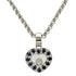 Pendant Necklace 18K White Gold with Diamonds and Sapphires