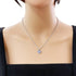 Pendant Necklace 18K White Gold with Diamonds and Sapphires