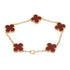 Vintage Alhambra Bracelet 18K Yellow Gold and Carnelian