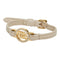 Bracelet Beige and Gold Leather with Rhinestone