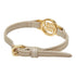 Bracelet Beige and Gold Leather with Rhinestone