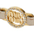 Bracelet Beige and Gold Leather with Rhinestone