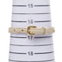 Bracelet Beige and Gold Leather with Rhinestone