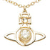 Pendant Necklace Gold and Rhinestone