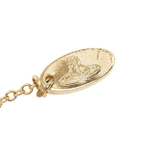 Pendant Necklace Gold and Rhinestone