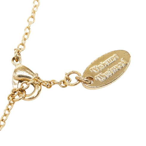 Pendant Necklace Gold and Rhinestone